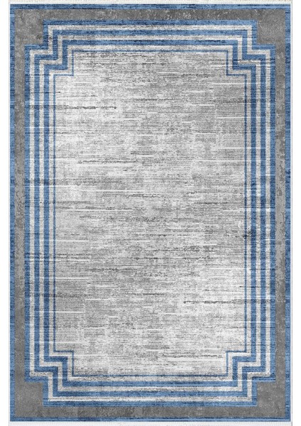 Salon Halısı Klasik Eskitme Mavi Gri Kaydırmaz Kesme Yıkanabilir Ince Halı Tüysüz Kilim fiyatları