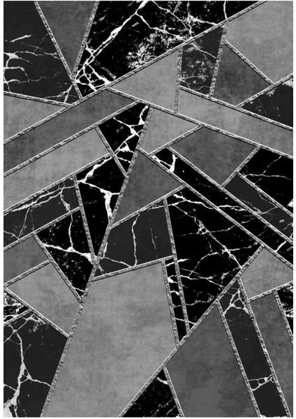 Modern Siyah Dijital Baskı Halı Kaydırmaz Ince Yıkanabilir fiyatları