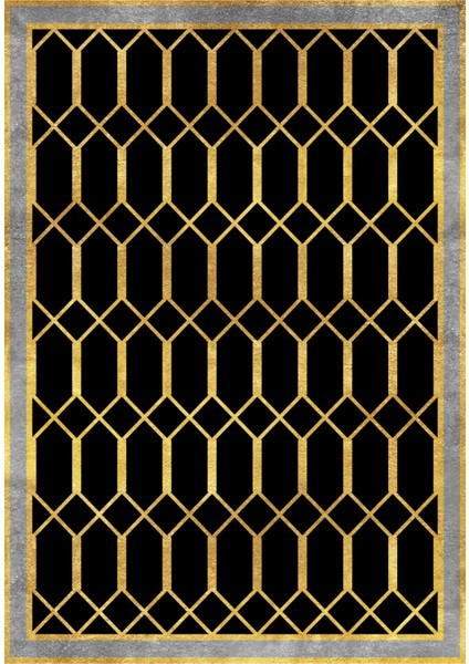 Klasik Siyah Dijital Baskı Halı Kaydırmaz Ince Yıkanabilir fiyatları