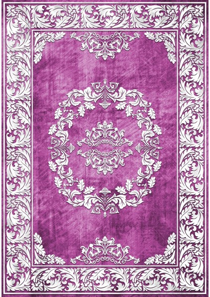 Klasik Eskitme Mor Dijital Baskı Halı Kaydırmaz Ince Yıkanabilir fiyatları