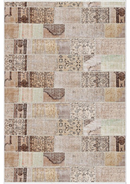 Salon Halısı Modern Patchwork Bej Kahverengi Krem Kaydırmaz Kesme Yıkanabilir Ince Halı Tüysüz Kilim fiyatları