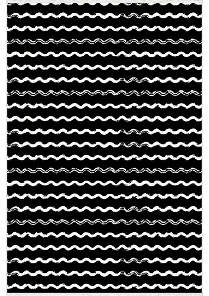 Salon Halısı Modern Zig Zag Siyah Beyaz Kaydırmaz Kesme Yıkanabilir Ince Halı Tüysüz Kilim fiyatları