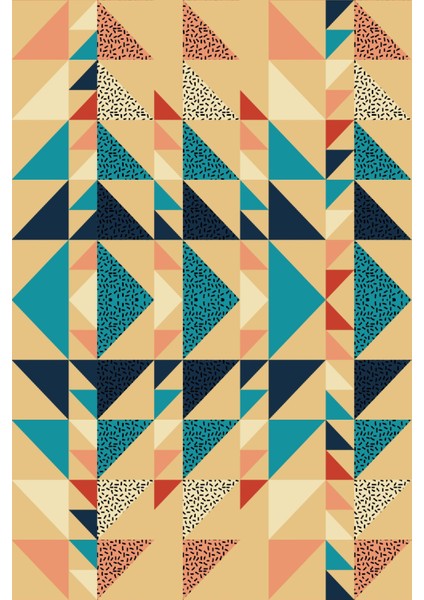 Modern Geometrik Karışık Renkli Dijital Baskı Halı Kaydırmaz Ince Yıkanabilir fiyatları