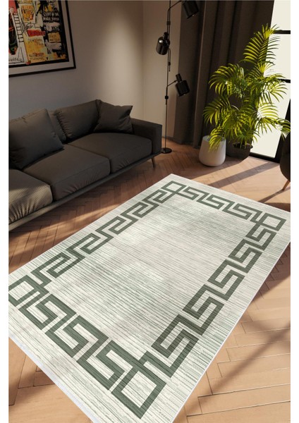 Salon Halısı Doku Eskitme Gri Kaydırmaz Kesme Yıkanabilir Ince Halı Tüysüz Kilim
