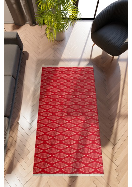 Modern Geometrik Gülkkurusu Dijital Baskı Halı Kaydırmaz Ince Yıkanabilir