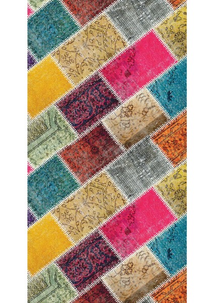 Modern Patchwork Karışık Renkli Dijital Baskı Halı Kaydırmaz Ince Yıkanabilir fiyatları