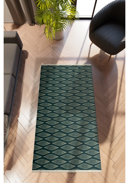 Modern Geometrik Anstrasit Dijital Baskı Halı Kaydırmaz Ince Yıkanabilir