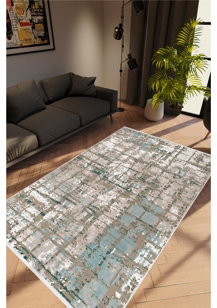 Salon Halısı Doku Eskitme Kahverengi Kaydırmaz Kesme Yıkanabilir Ince Halı Tüysüz Kilim