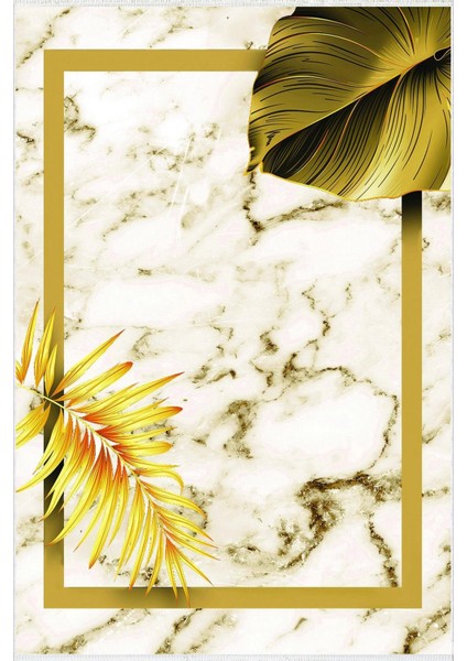 Salon Halısı Çiçekli Gold Ekru Beyaz Altın Kaydırmaz Yıkanabilir Ince Halı Tüysüz Kilim fiyatları