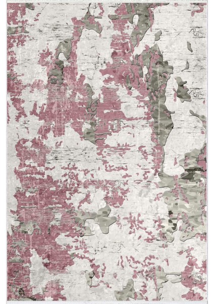 Salon Halısı Modern Eskitme Pembe Bordo Beyaz Gri Kaydırmaz Kesme Yıkanabilir Ince Halı Tüysüz Kilim