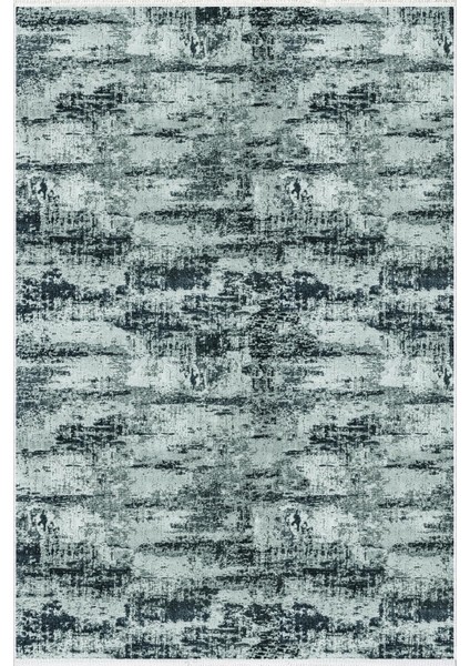 Salon Halısı Doku Eskitme Gri Siyah Kaydırmaz Kesme Yıkanabilir Ince Halı Tüysüz Kilim