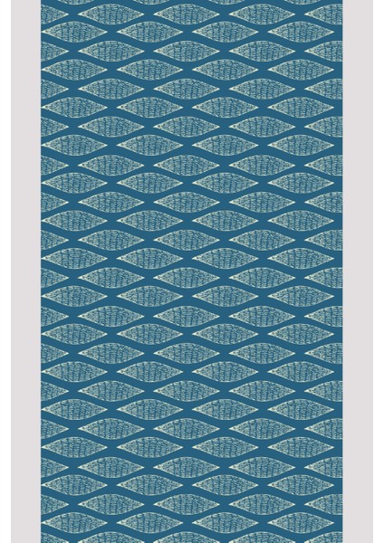 Modern Geometrik Mavi Dijital Baskı Halı Kaydırmaz Ince Yıkanabilir