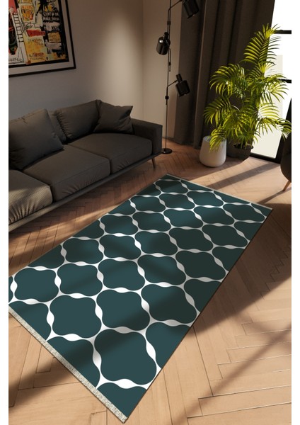 Modern Anstrasit Dijital Baskı Halı Kaydırmaz Ince Yıkanabilir