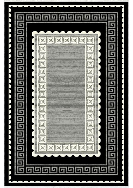 Salon Halısı Klasik Siyah Gri Kaydırmaz Kesme Yıkanabilir Ince Halı Tüysüz Kilim fiyatları