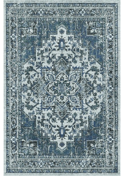 Klasik Eskitme Mavi Dijital Baskı Halı Kaydırmaz Ince Yıkanabilir fiyatları