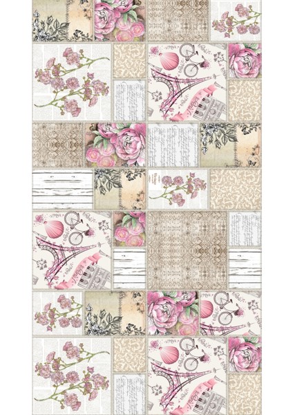 Modern Patchwork Karışık Renkli Dijital Baskı Halı Kaydırmaz Ince Yıkanabilir
