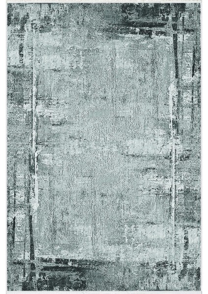 Salon Halısı Doku Eskitme Gri Mavi Kaydırmaz Kesme Yıkanabilir Ince Halı Tüysüz Kilim
