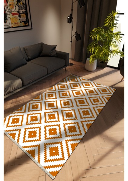 Modern Taba Dijital Baskı Halı Kaydırmaz Ince Yıkanabilir