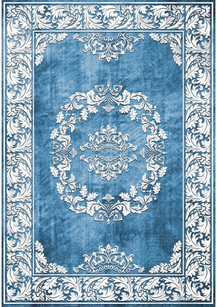 Klasik Eskitme Mavi Dijital Baskı Halı Kaydırmaz Ince Yıkanabilir fiyatları