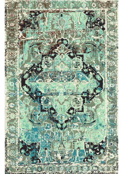 Klasik Eskitme Yeşil Dijital Baskı Halı Kaydırmaz Ince Yıkanabilir fiyatları