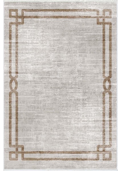 Salon Halısı Modern Çizgili Kahverengi Açık Gri Kaydırmaz Kesme Yıkanabilir Ince Halı Tüysüz Kilim fiyatları