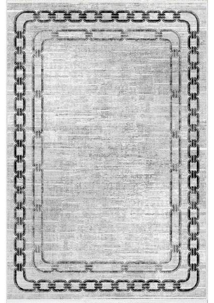 Salon Halısı Klasik Zincir Desenli Gri Kaydırmaz Kesme Yıkanabilir Ince Halı Tüysüz Kilim fiyatları