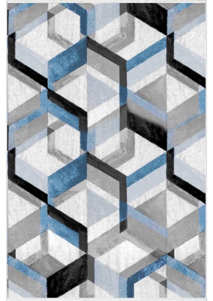 Salon Halısı Modern Geometrik Mavi Gri Siyah Kaydırmaz Kesme Yıkanabilir Ince Halı Tüysüz Kilim fiyatları