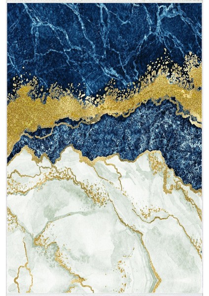 Salon Halısı Gold Taş Mermer Lacivert Mavi Beyaz Altın Kaydırmaz Yıkanabilir Ince Halı Tüysüz Kilim fiyatları