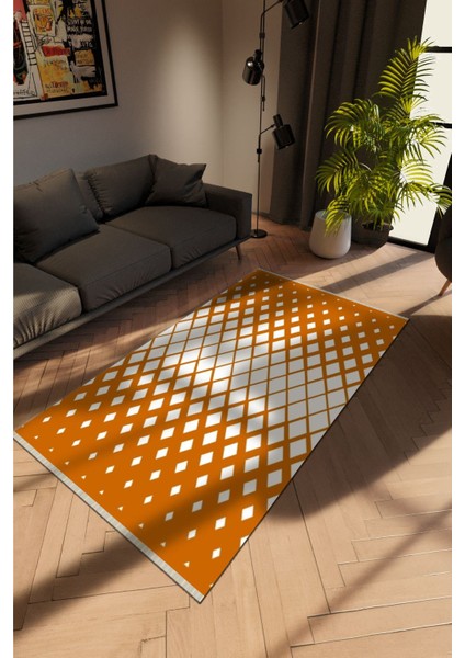 Modern Taba Dijital Baskı Halı Kaydırmaz Ince Yıkanabilir