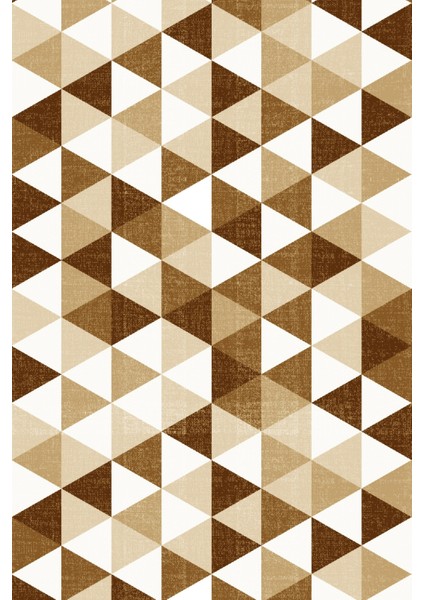 Modern Geometrik Kahverengi Dijital Baskı Halı Kaydırmaz Ince Yıkanabilir fiyatları