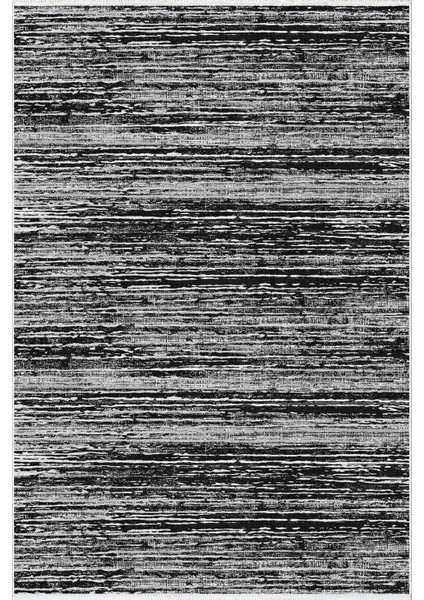 Salon Halısı Modern Eskitme Siyah Gri Kaydırmaz Kesme Yıkanabilir Ince Halı Tüysüz Kilim