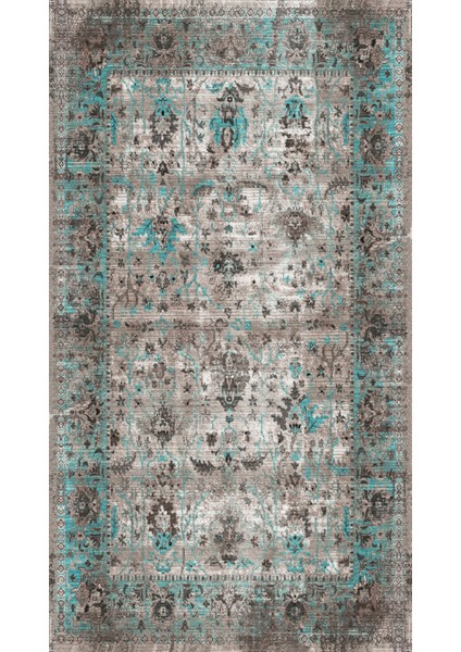 Klasik Eskitme Gri Dijital Baskı Halı Kaydırmaz Ince Yıkanabilir fiyatları