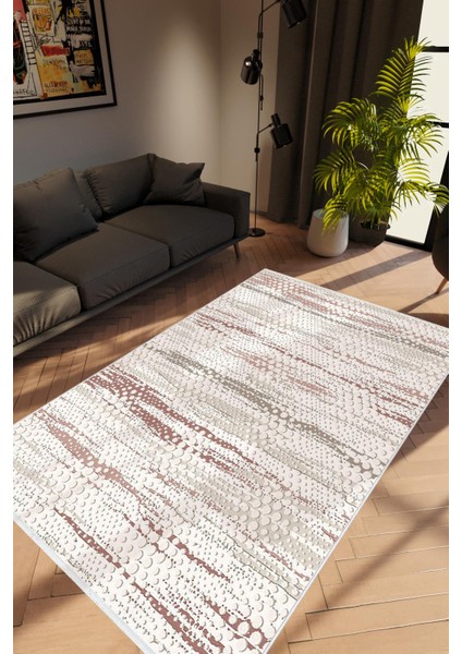 Salon Halısı Modern Eskitme Gri Kaydırmaz Kesme Yıkanabilir Ince Halı Tüysüz Kilim