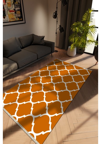 Modern Taba Dijital Baskı Halı Kaydırmaz Ince Yıkanabilir