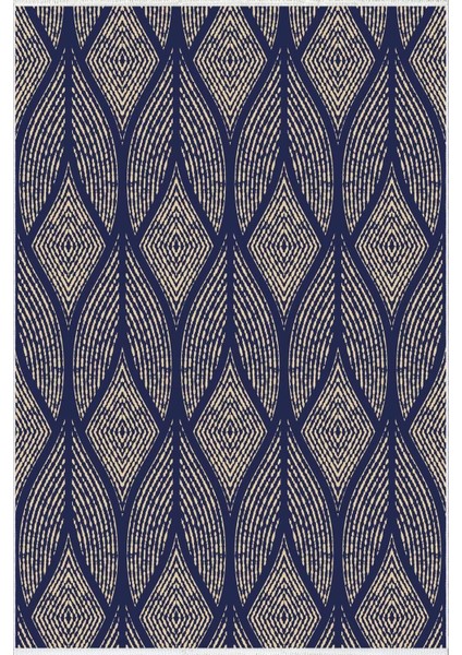 Salon Halısı Modern Geometrik Lacivert Krem Kaydırmaz Kesme Yıkanabilir Ince Halı Tüysüz Kilim fiyatları