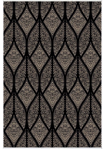 Salon Halısı Modern Geometrik Siyah Krem Kaydırmaz Kesme Yıkanabilir Ince Halı Tüysüz Kilim fiyatları