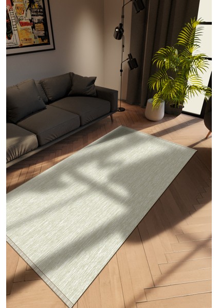 Modern Su Yeşili Dijital Baskı Halı Kaydırmaz Ince Yıkanabilir