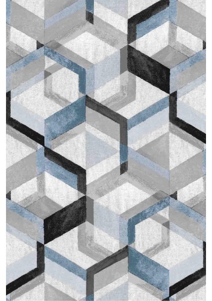 Modern Geometrik Gri Dijital Baskı Halı Kaydırmaz Ince Yıkanabilir fiyatları