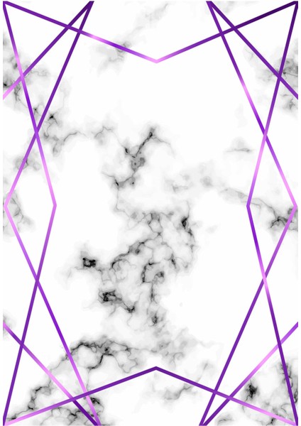 Klasik Geometrik Eflatun Dijital Baskı Halı Kaydırmaz Ince Yıkanabilir