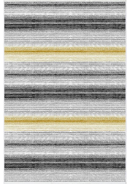 Salon Halısı Modern Eskitme Gri Gold Siyah Kaydırmaz Kesme Yıkanabilir Ince Halı Tüysüz Kilim