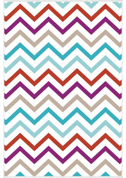 Modern Zig Zag Mavi Turkuaz Krem Bordo Kaydırmaz Kesme Yıkanabilir Ince Halı fiyatları