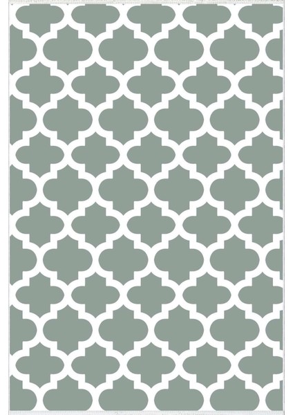 Salon Halısı Modern Geometrik Fas Gri Yeşil Beyaz Kaydırmaz Yıkanabilir Ince Halı Tüysüz Kilim fiyatları