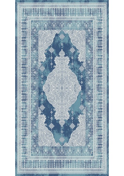 Klasik Mavi Dijital Baskı Halı Kaydırmaz Ince Yıkanabilir fiyatları