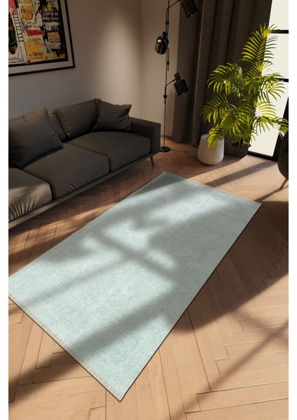 Modern Eskitme Gri Dijital Baskı Halı Kaydırmaz Ince Yıkanabilir