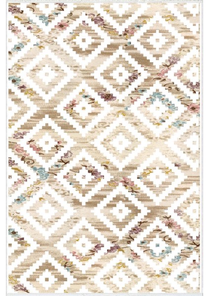 Salon Halısı Modern Geometrik Bej Kaydırmaz Kesme Yıkanabilir Ince Halı Tüysüz Kilim fiyatları