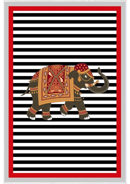 Salon Halısı Çizgili Fil Bordo Siyah Beyaz Kırmızı Kaydırmaz Yıkanabilir Ince Halı Tüysüz Kilim fiyatları