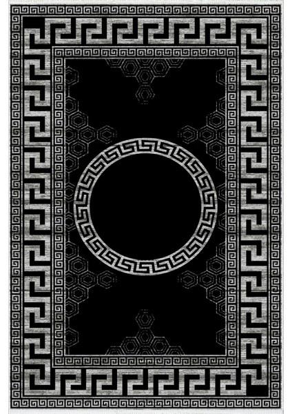 Salon Halısı Klasik Siyah Gri Kaydırmaz Kesme Yıkanabilir Ince Halı Tüysüz Kilim fiyatları