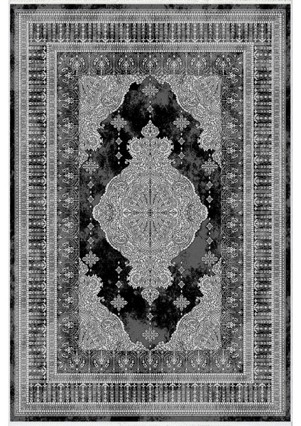 Salon Halısı Klasik Gümüş Siyah Gri Kaydırmaz Kesme Yıkanabilir Ince Halı Tüysüz Kilim fiyatları