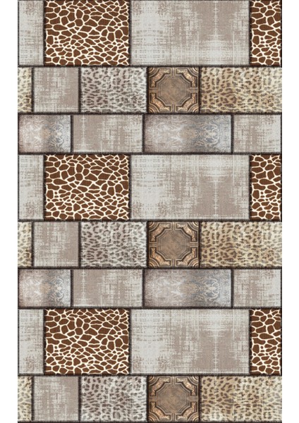 Modern Patchwork Gri Dijital Baskı Halı Kaydırmaz Ince Yıkanabilir fiyatları