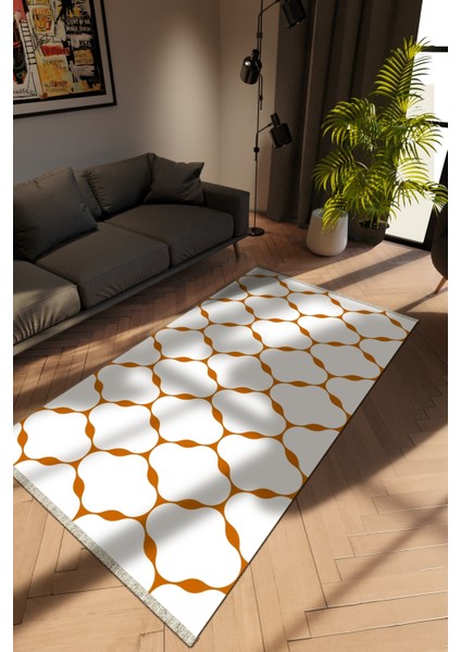 Modern Taba Dijital Baskı Halı Kaydırmaz Ince Yıkanabilir